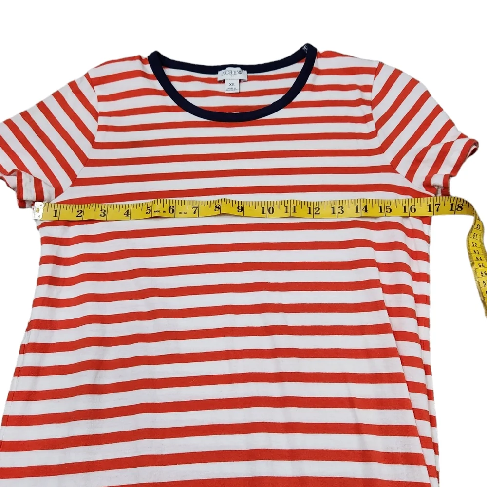 J Crew Short Sleeve Striped T-Shirt Dress 100% Cotton Super Cute Size XS
